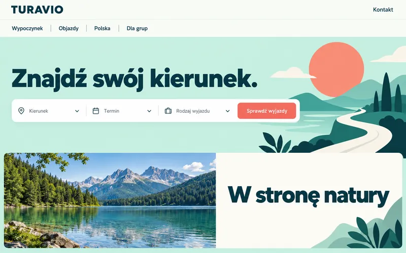 Katalog kierunków — przykładowy projekt biura podróży z wyszukiwarką