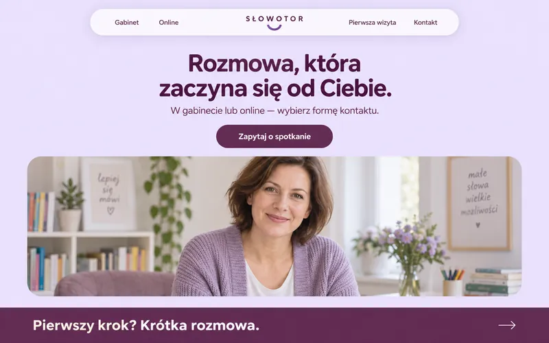 Przykładowy projekt strony logopedy — konsultacje online