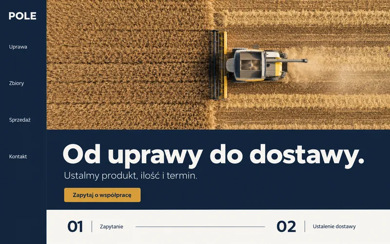 Przykładowa koncepcja strony dla rolników — proces i dostawy
